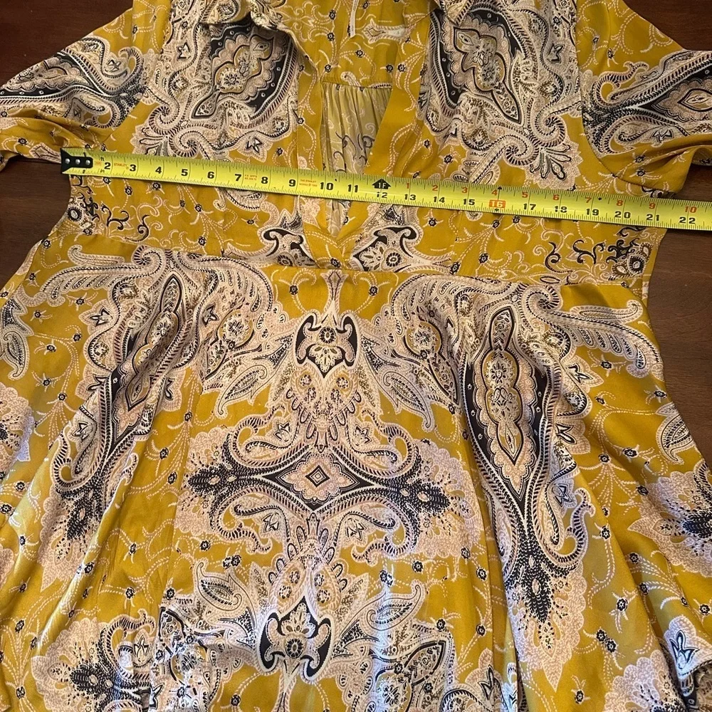 Free People Yellow Paisley Tunic Blouse - Picture 10 of 11